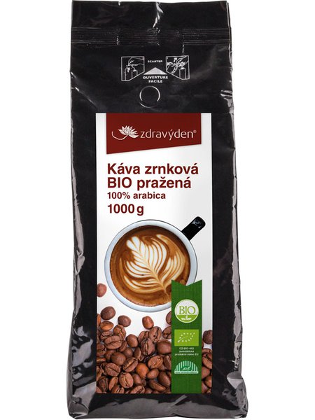 Káva zrnková BIO pražená 1000g